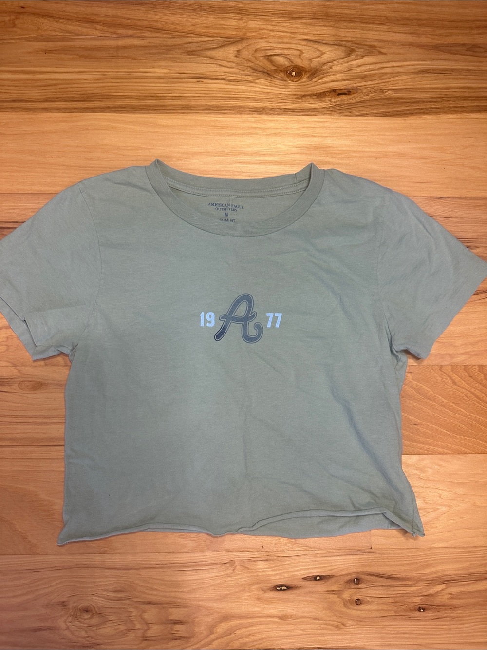 American Eagle Outfitters Sage Green 'A 1977' Graphic Tee